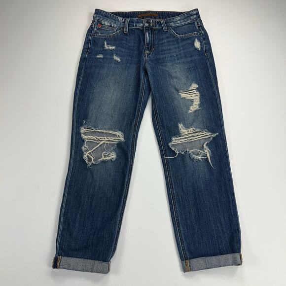Joe's Jeans The Billie Boyfriend Slim Crop Japanese Denim Distressed Size 25 - Picture 2 of 13